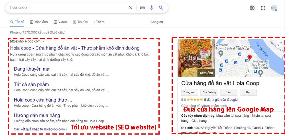 Một thương hiệu IT Express xây dựng trên website và google map