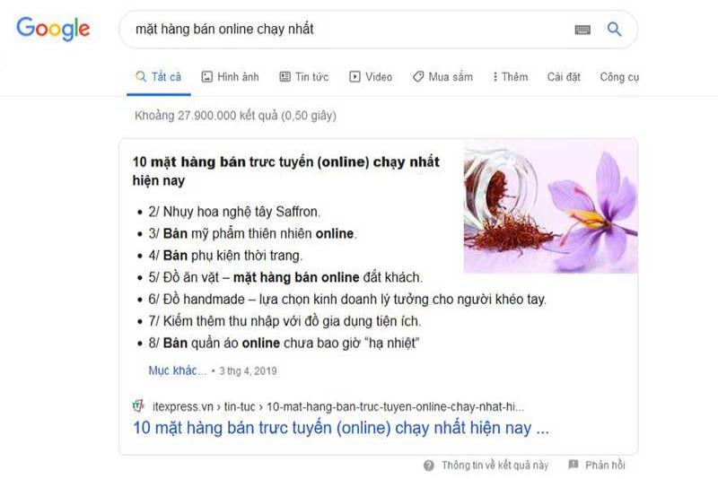 Thu hút khách hàng vào website nhờ kết quả nổi bật trên google