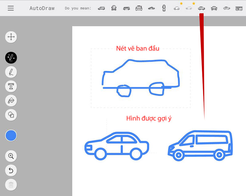AutoDraw một công cụ vẽ ảnh đơn giản của Google, sử dụng trí thông minh nhân tạo (AI)