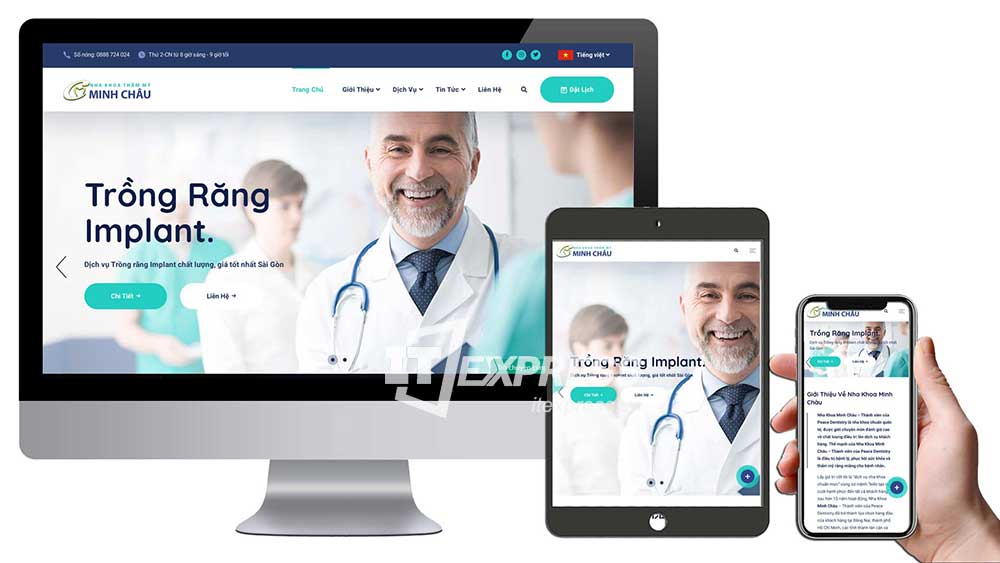 Mẫu website nha khoa thiết kế đẹp